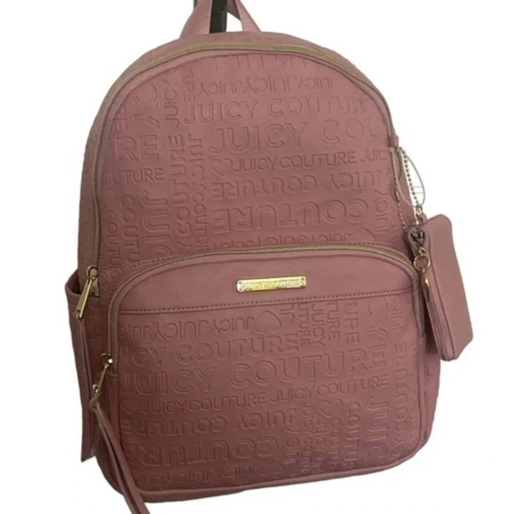 Juicy Couture backpack powder pink Word Play Emboss Faux Leather Coin Purse OS